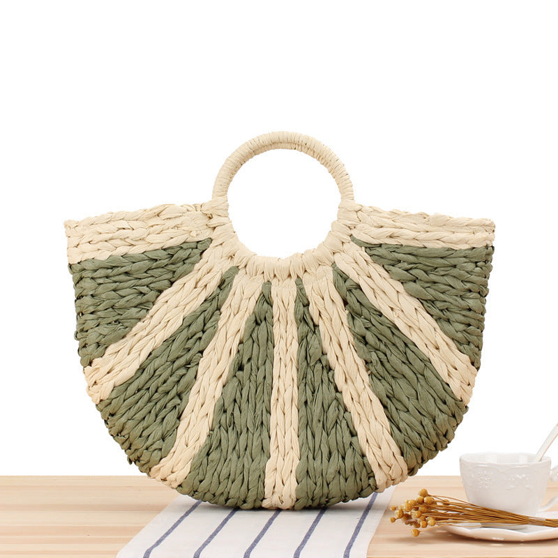 Elegante Strohtasche mit Festem Griff Brehn