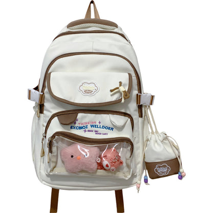 Multi-Compartment Transparent Travel School Backpack Brehn