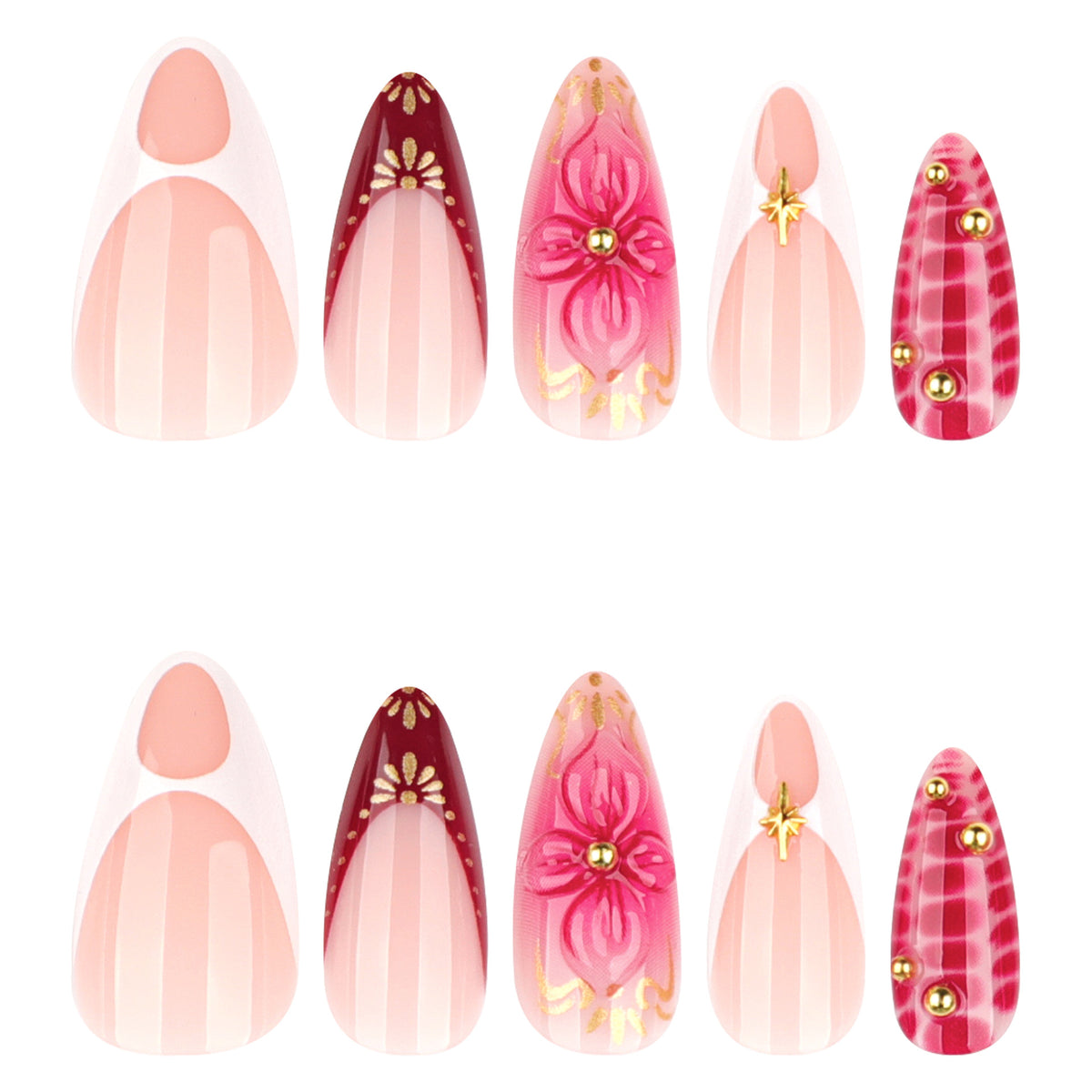 Kunstvolle Nagelkunst mit floralen und Glitzer-Akzenten Brehn