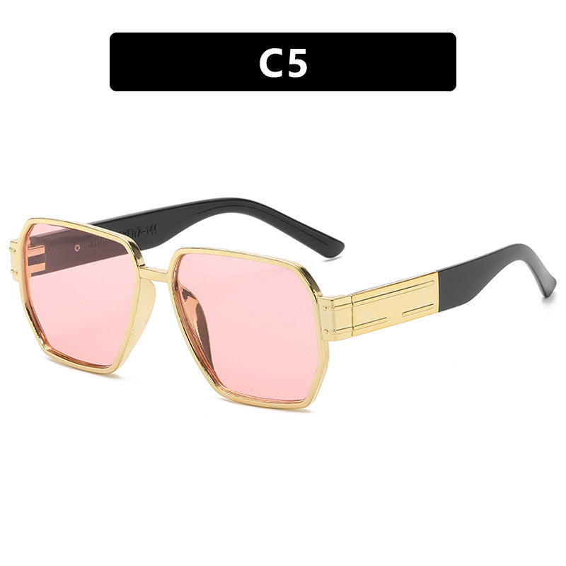 Damen elegante Sonnenbrille mit markantem Geometrie-Rahmen Brehn