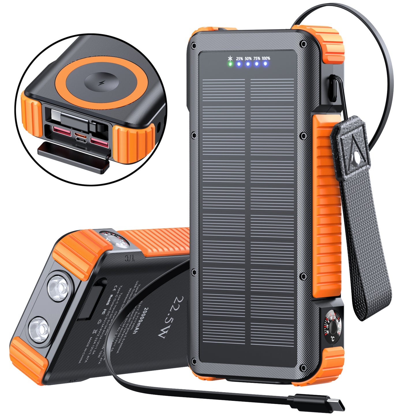 Tragbare Solar Powerbank Brehn