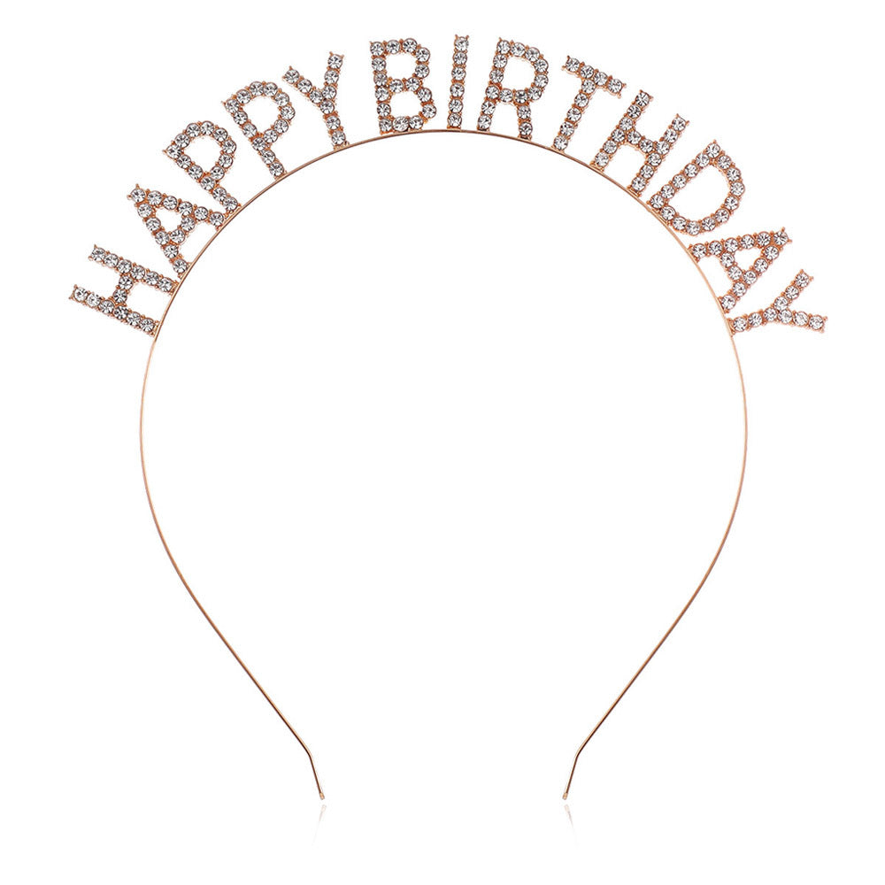 Damen Glitzernder Haarreif mit "Happy Birthday"-Aufschrift Brehn