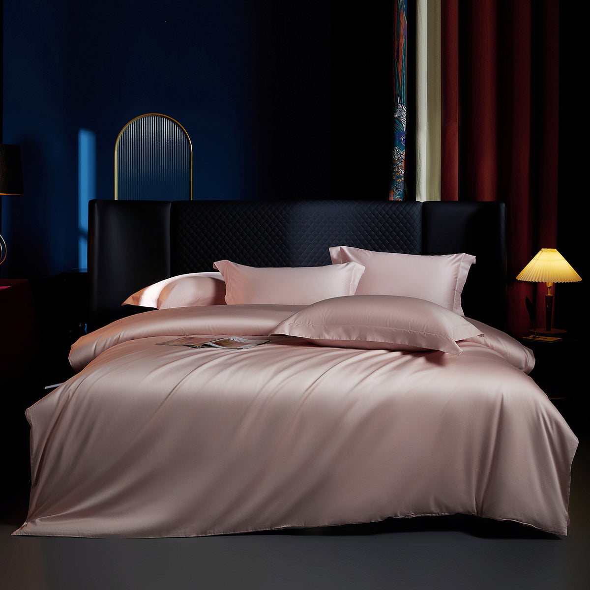 Premium Glatt-Mulberry-Feel Satin Bettwäsche-Set mit verstecktem Reißverschluss und tiefen Taschen Bettlaken