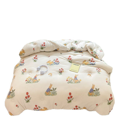 Kinder-Bettwäscheset mit niedlichen Tiermotiven und gesteppter Decke