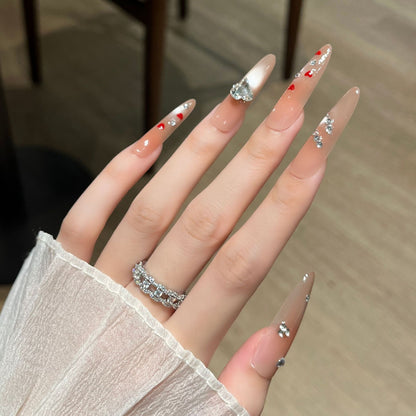 Glamouröse kristallverzierte Drucknägel Brehn