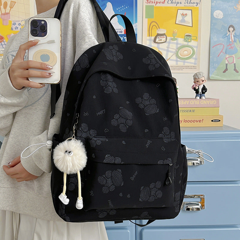 Rucksack mit Niedlichen Pfotenmotiven und Ergonomischen Schulterriemen Brehn