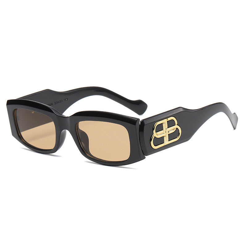 Damen modische quadratische Sonnenbrille mit luxuriösen Rahmenakzenten Brehn