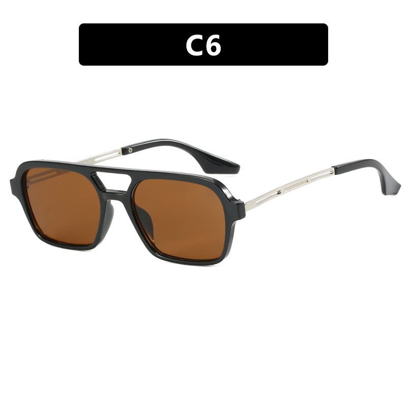Damen auffällige quadratische Sonnenbrille mit transparentem Rahmen Brehn