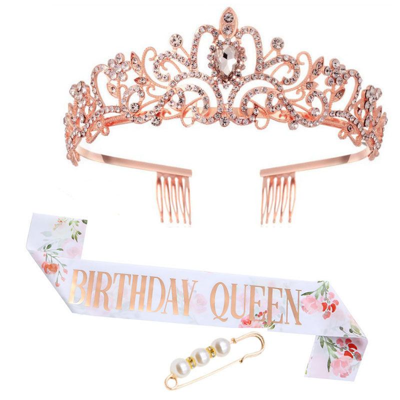 Damen Festliche Krone mit eleganter Schärpe Brehn