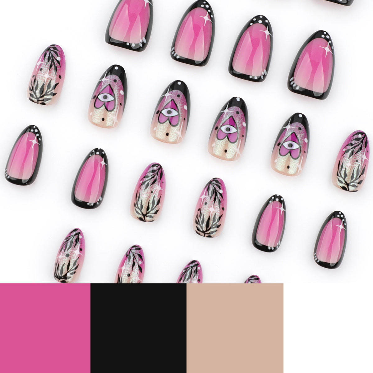 Kunstvolle Nagelkunst mit floralem Design und glamourösen Akzenten Brehn