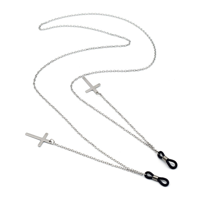 Trendy Metal Kreuz Brille Kette Brehn