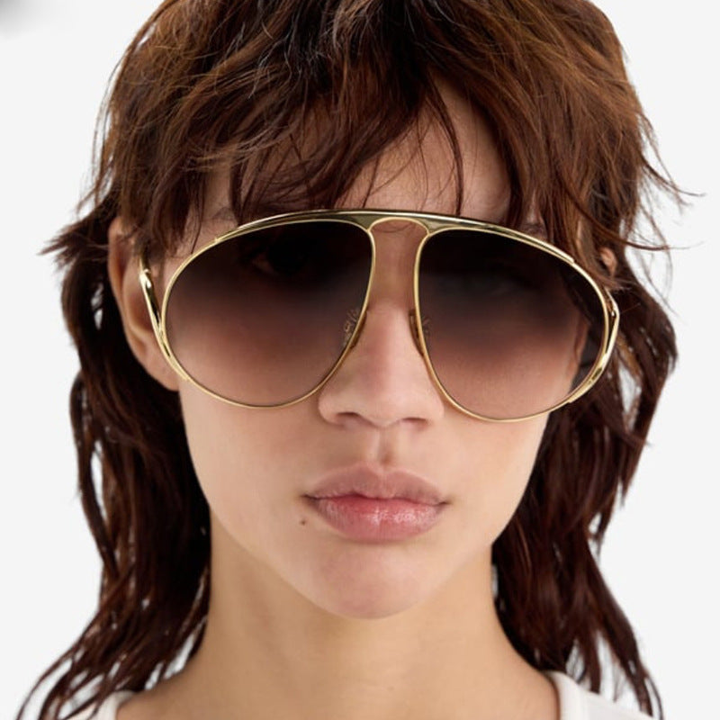 Damen modische Piloten-Sonnenbrille mit polarisierten Gläsern und elegantem Metallrahmen Brehn