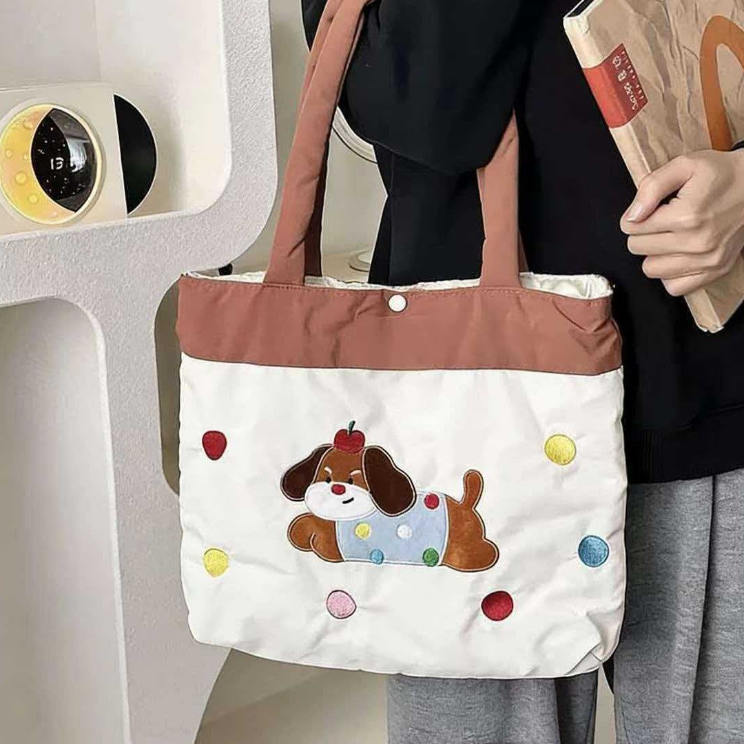 Hübsche Hund bestickte Tragetasche Brehn