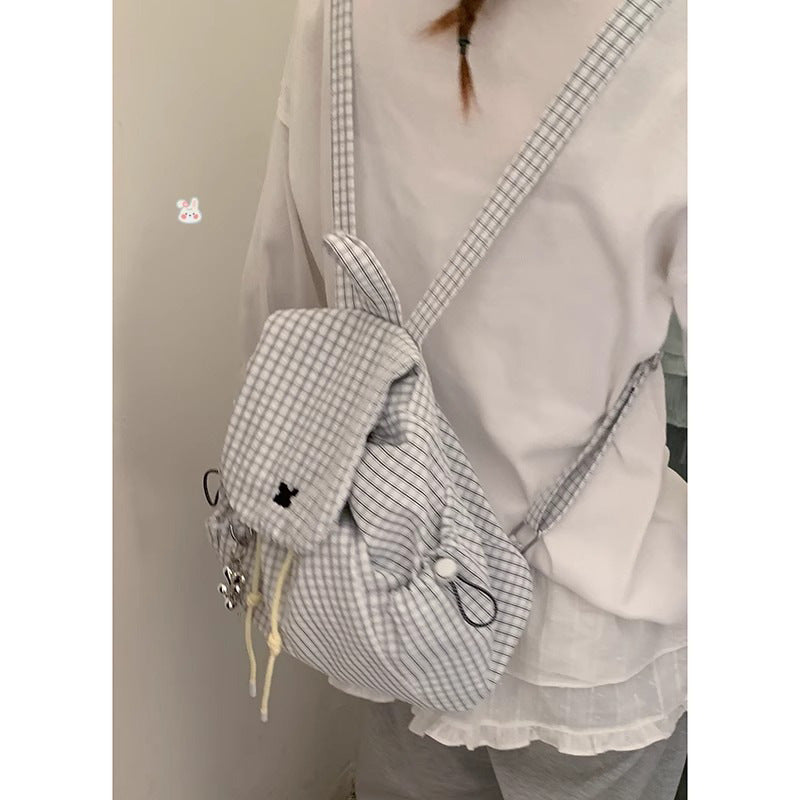 Lässiger kariert Drawstring Rucksack Brehn