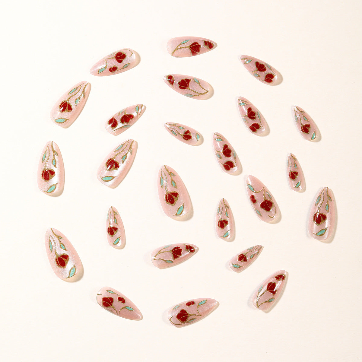 Elegante florale Stiletto-Nagelkunstverlängerungen Brehn