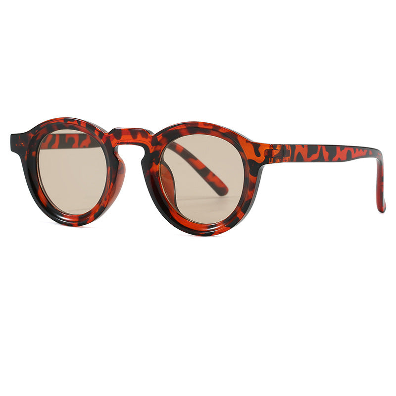 Damen modische runde Sonnenbrille mit transparentem Rahmen und UV-Schutz Brehn