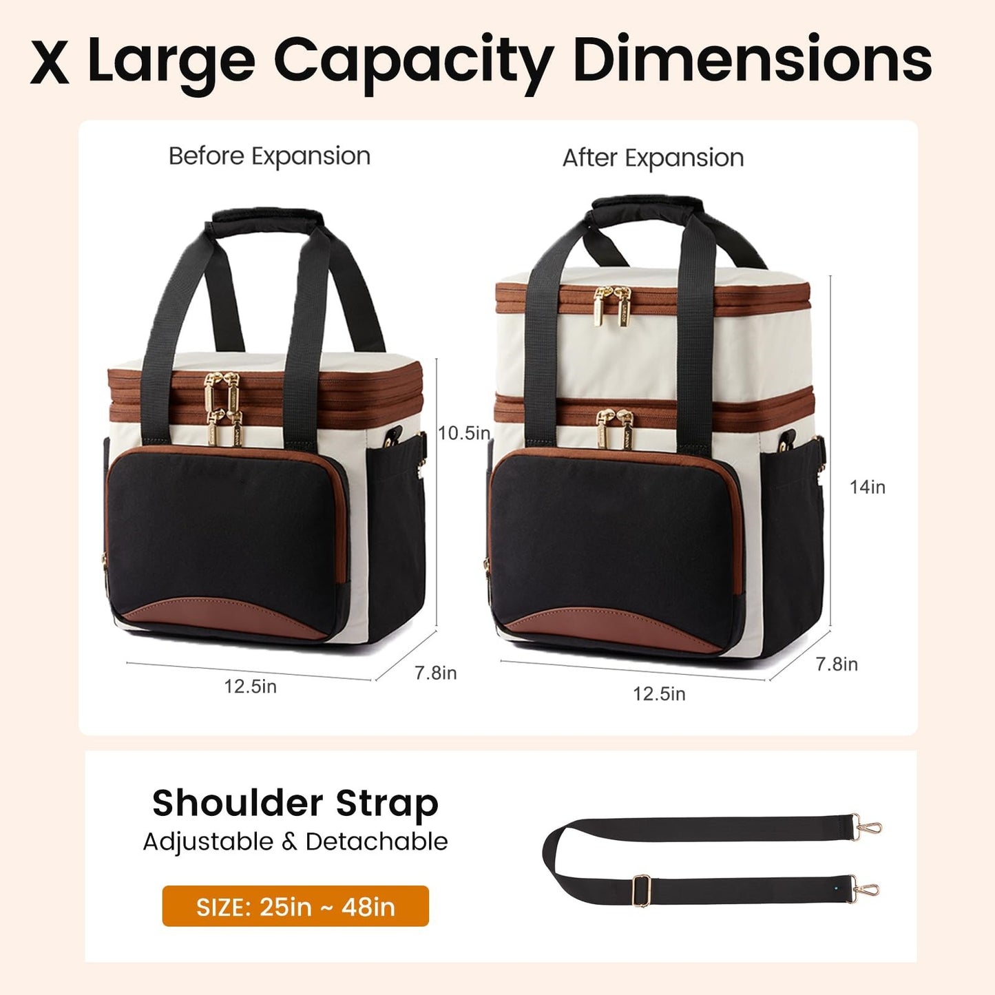 Isolierte Picknicktasche mit Mehreren Fächern und Eleganten Details Brehn