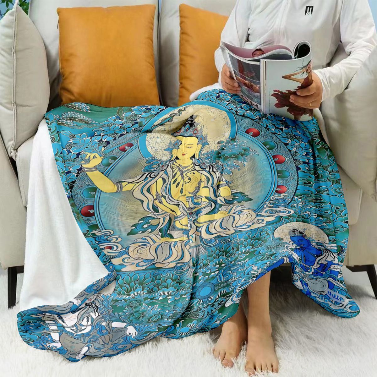 Künstlerische fleece Decke im östlichen Stil