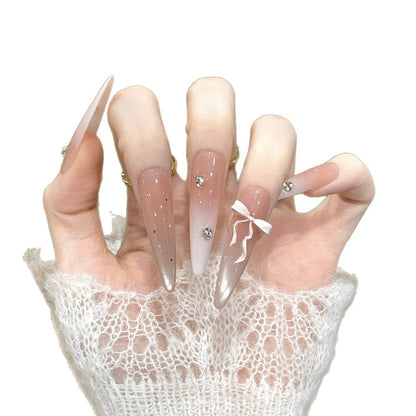 Glänzende Ombre Press-On Nagelverlängerungen Brehn