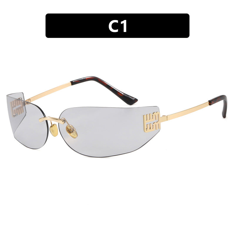 Damen futuristische Designer-Sonnenbrille mit ausgefallenem Rahmen und UV-Schutz Brehn