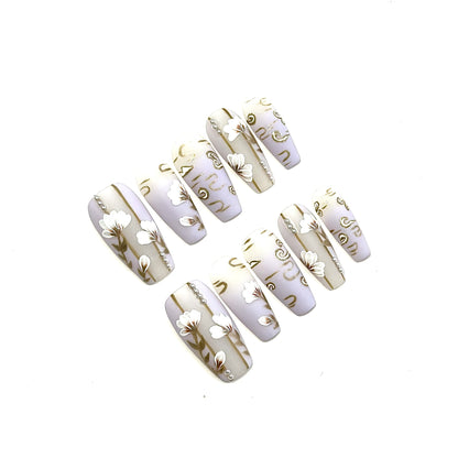 Dekorative Blumen Nagelaufkleber mit mattem Finish