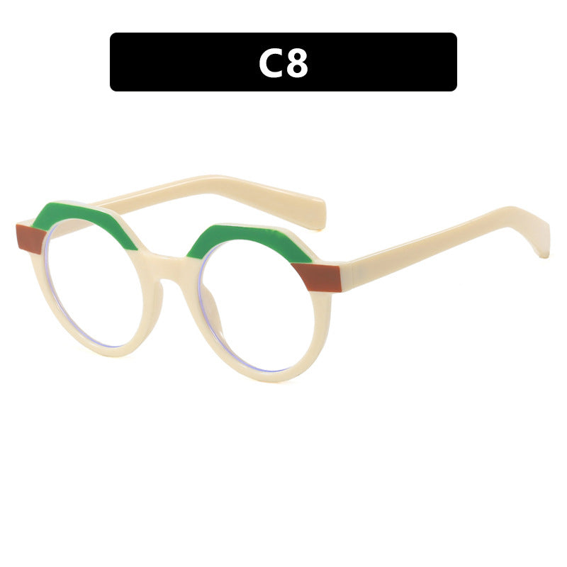 Damen extravagante runde Sonnenbrille mit farblich akzentuiertem Rahmen Brehn