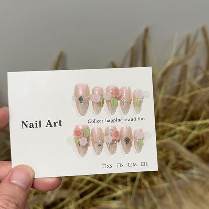 Blumen dekoratives Press-On Nagelkunstset