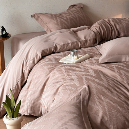 Luxuriöses Jacquard Bettbezug-Set mit strukturiertem Ikat-Webmuster