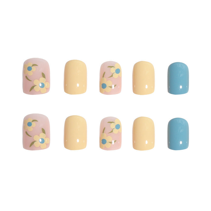 Blumen-Themen Press-On Nagelkunst Brehn