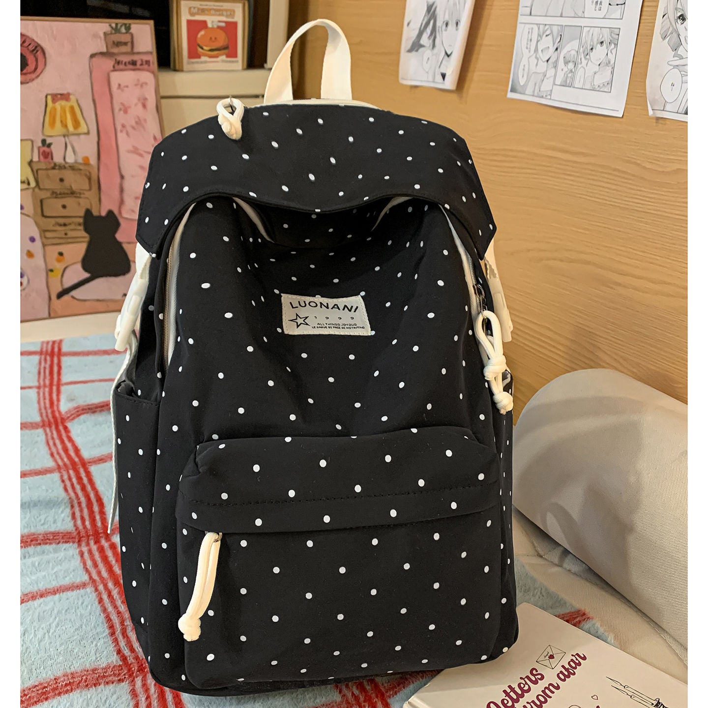 Punkte-Canvas-Rucksack Brehn