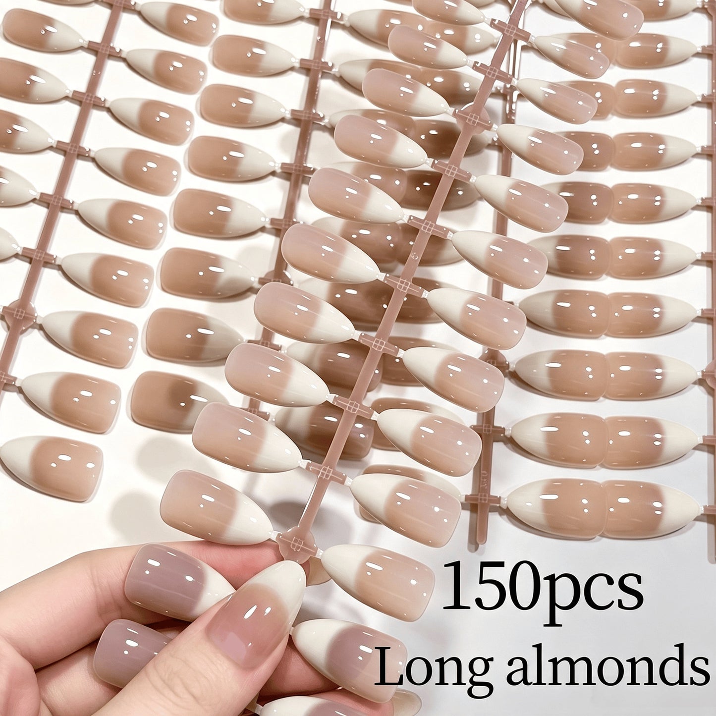 Elegante Gradient French Tip Press-On Nails Brehn