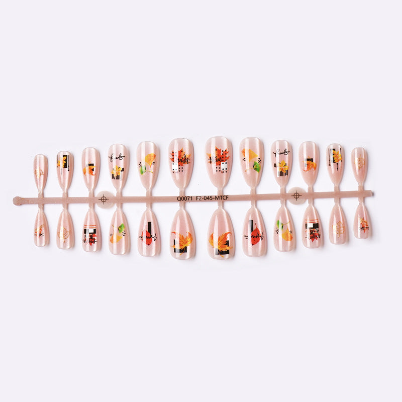 Herbst-inspiriertes Künstlerisches Press-On Nagelkunst-Set Brehn