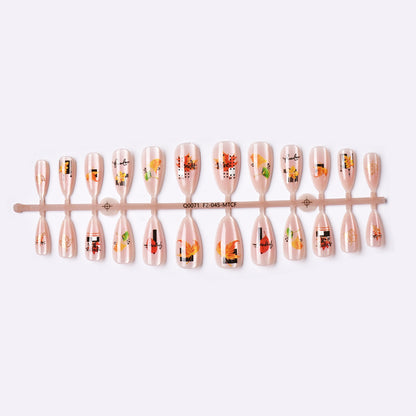 Herbst-inspiriertes Künstlerisches Press-On Nagelkunst-Set Brehn