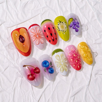 Frucht-Themen Press-On Nagelkunst Set Brehn