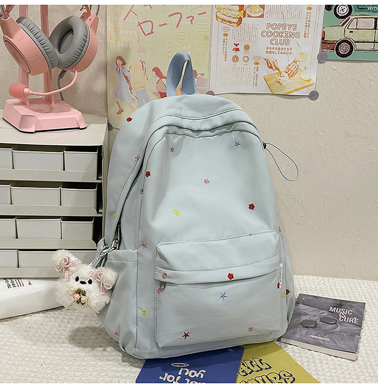Bestickter gemusterter Schulrucksack