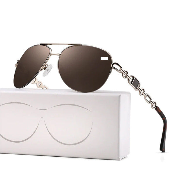 Damen Aviator-Sonnenbrille mit modischem Kettendetail Brehn