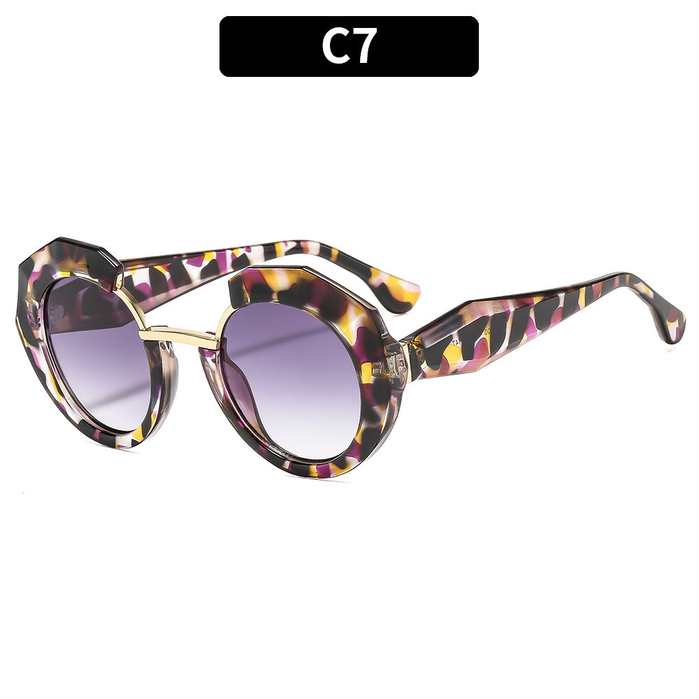 Geometrische sechseckige Rahmen-Sonnenbrille