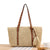 Elegante Strandtasche Aus Handgefertigtem Naturmaterial mit Lederakzenten Brehn