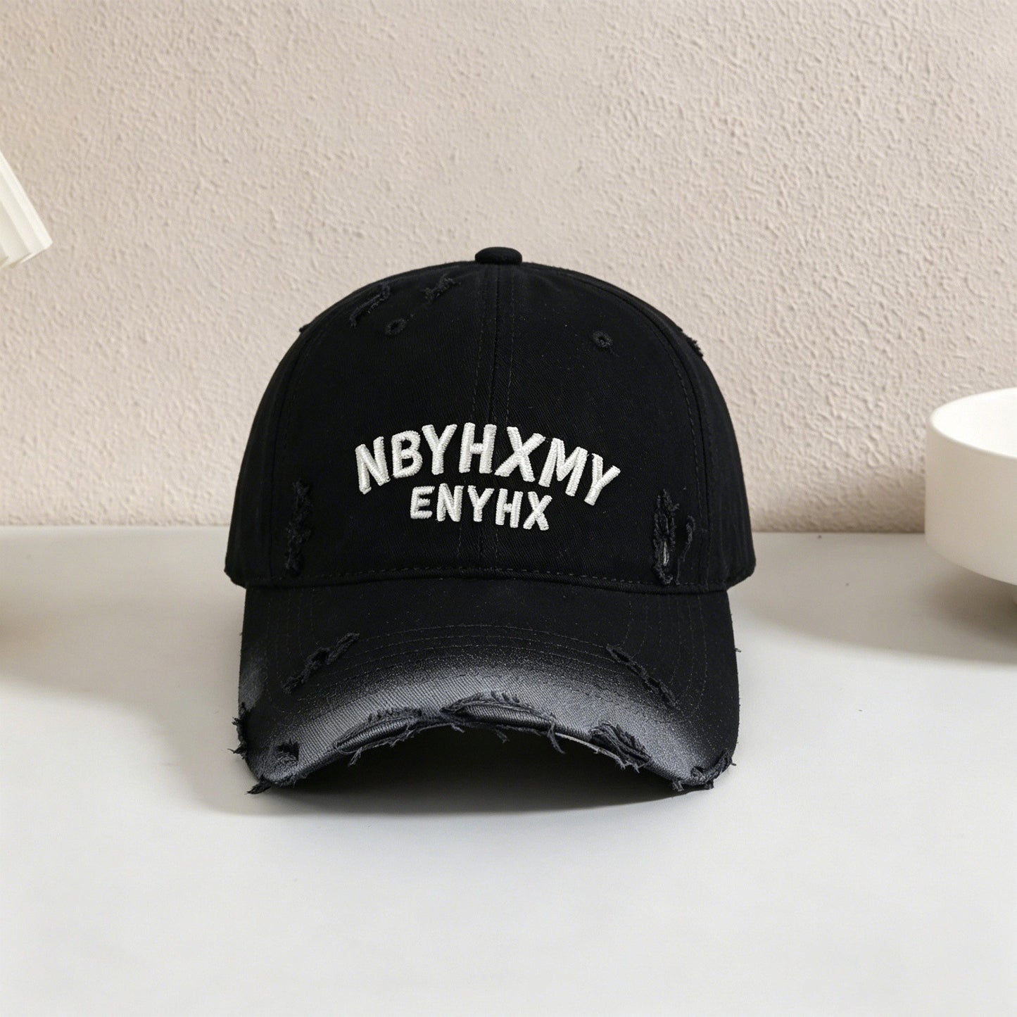 Herren Casual Distressed Texturiertes Baseball Cap Brehn