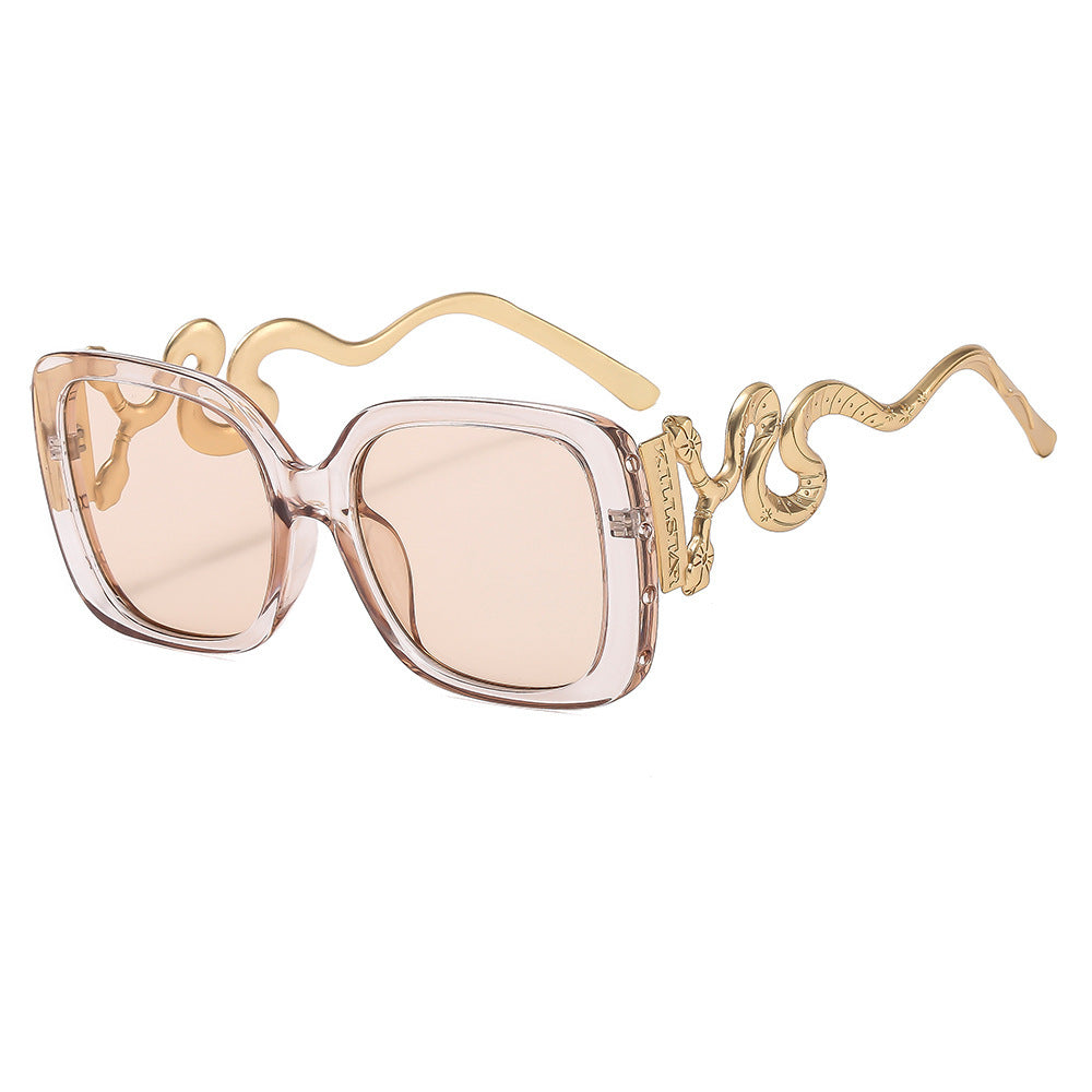 Damen extravagante Designer-Sonnenbrille mit luxuriösem Schlangenrahmen Brehn