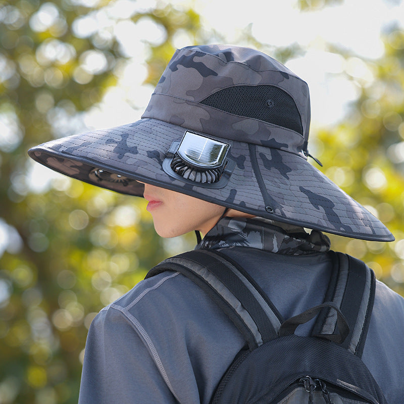 breite Krempe Outdoor-Sonnenhut mit UV-Schutz, atmungsaktivem Netz und verstellbarem Kinnriemen Brehn