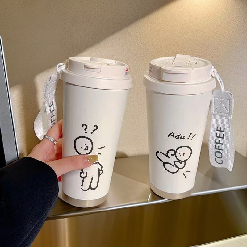 Damen Isolier-Trinkflasche mit praktischem Klappdeckel und charmantem Hello Kitty Design Brehn