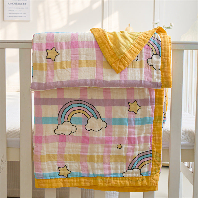 Leichtgewichtige Wendbare Baumwoll-Musselin Erdbeer Quiltdecke
