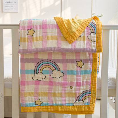 Leichtgewichtige Wendbare Baumwoll-Musselin Erdbeer Quiltdecke