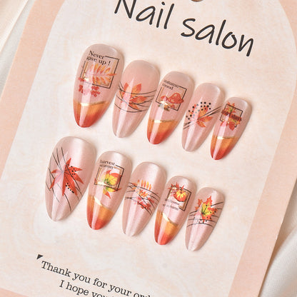 Herbst-Themen Press-On Nagelkunst Set