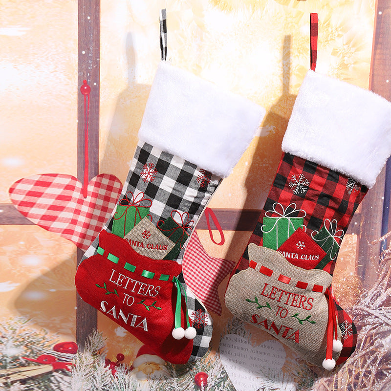 Festlicher Weihnachtsstrumpf mit klassischen Motiven Brehn