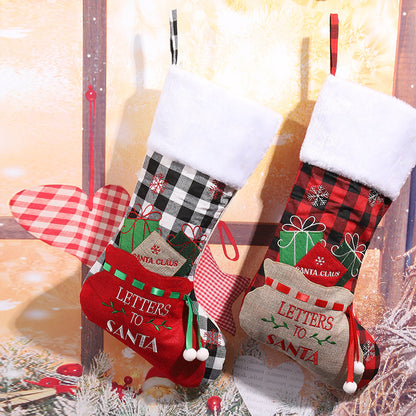 Festlicher Weihnachtsstrumpf mit klassischen Motiven Brehn