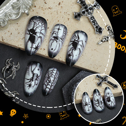 Halloween-Themen-Spinnen-Design Druck-Nägel
