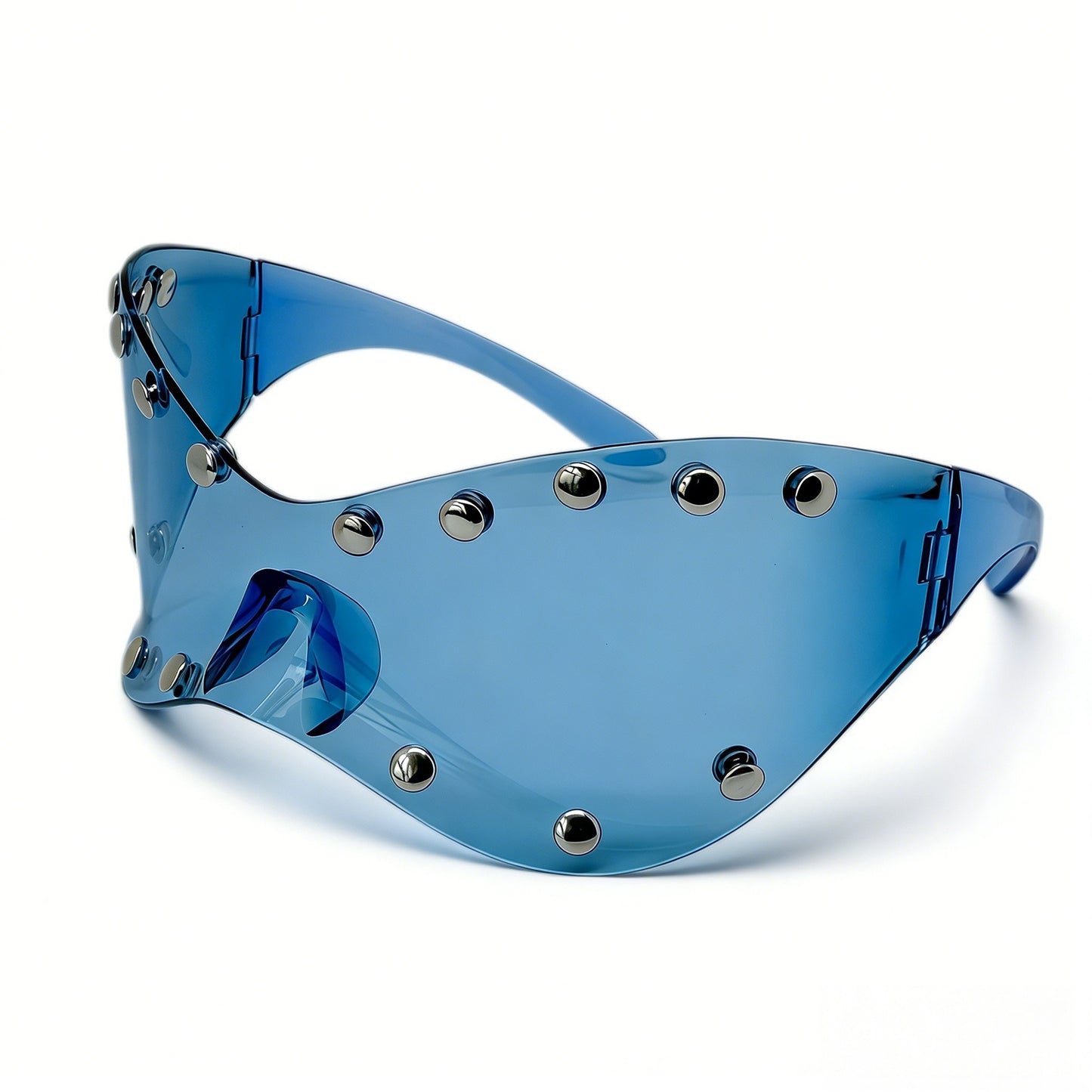 Damen futuristische Designer-Sonnenbrille mit dekorativen Metallelementen Brehn
