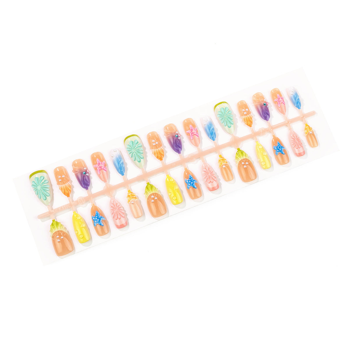 Marine-inspirierte dekorative Press-On-Nagelset